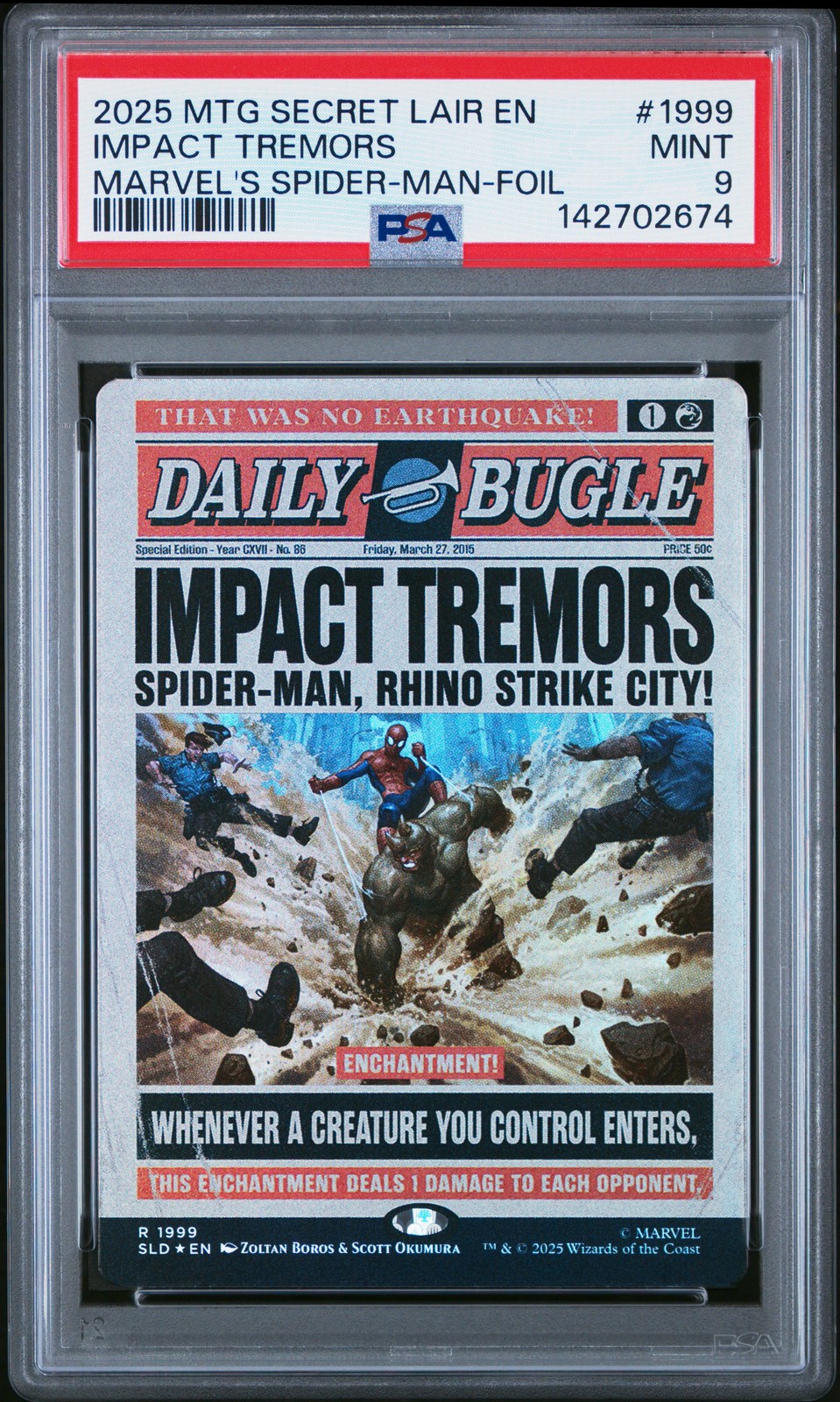 2025 MTG SECRET LAIR DROP #1999 IMPACT TREMORS PSA 9