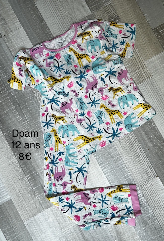 Dpam 12 ANS FILLE : Pyjama Printemps Été Animaux Jungle - Photo 1/1