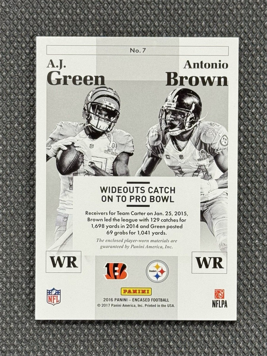 2016 Panini Encased AJ GREEN ANTONIO BROWN #7 Pro Bowl Dual Patch