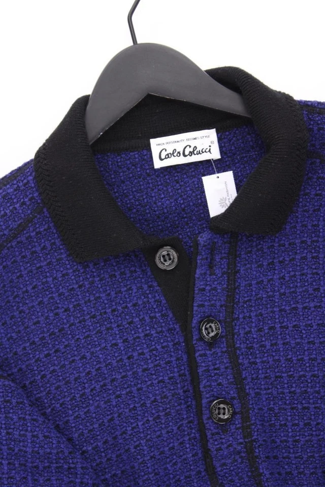 ✅ Carlo Colucci maglione per uomo taglia 54, XL blu di poliacrilico ✅ - Imagen 2 de 4