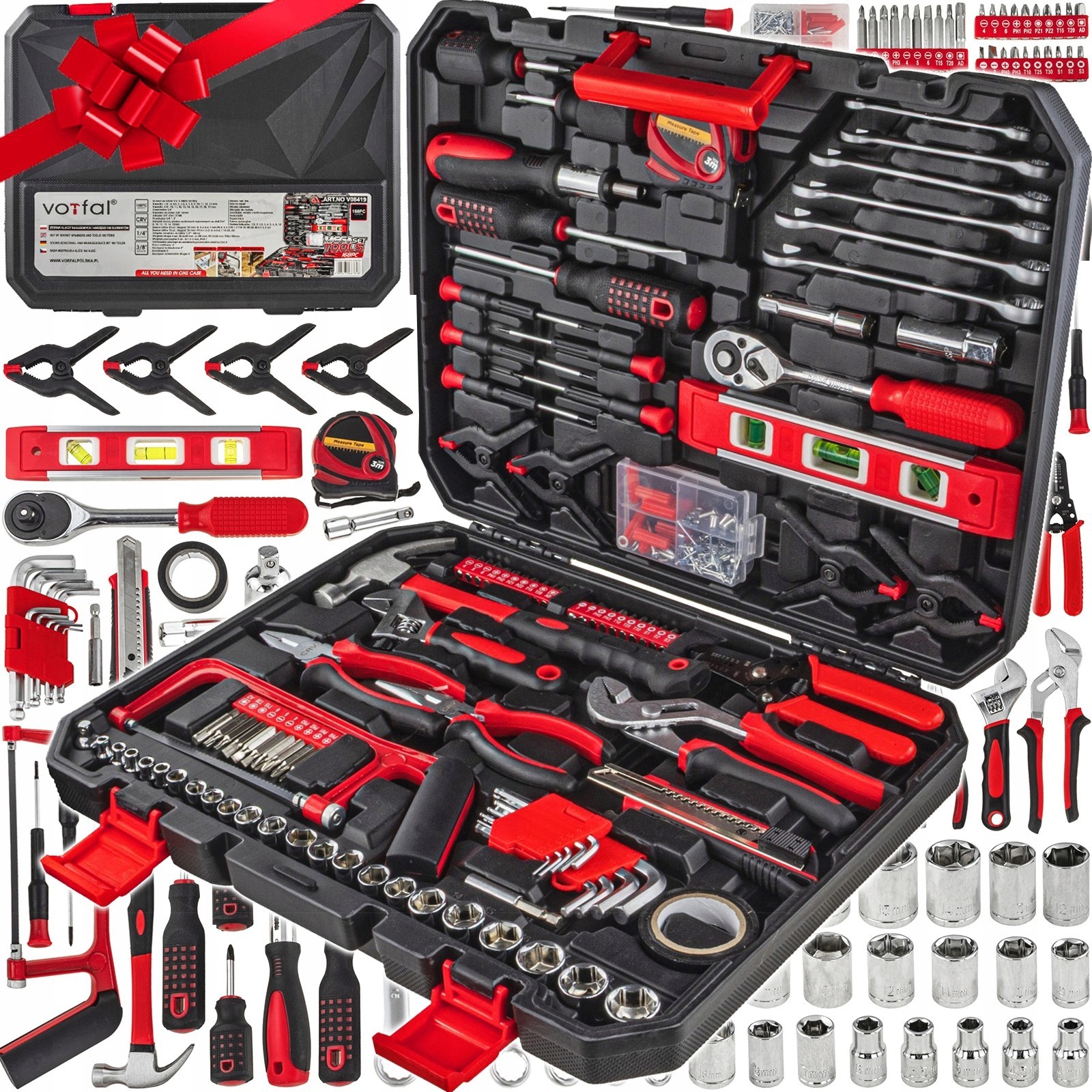 Coffret outils complet 168 pièces pour l'entretien de la maison