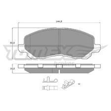 Satz Bremsbeläge Bremsklötze vorne für Jeep Compass MK49 | 24558255