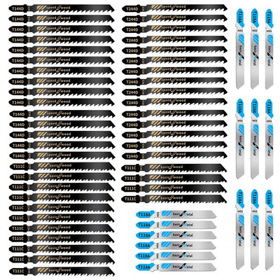 60Pcs Jigsaw Blades Set, Contractor Assorted T Shank Jig Saw Blades, Multi-Pu...
