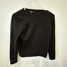 Quince Unisex Pullover Sweater Crew Neck Black Mongolian Cashmere Size XS