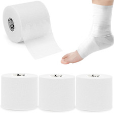 Pre Wrap Tape 4-Rolls, 120 Yards - Athletic Foam Underwrap for Sports, Protect