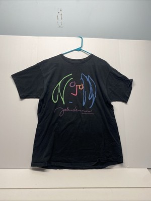 VTG 1998 John Lennon Face Doodle Art Tee Black Men's XL Fruit Of The Loom Shirt