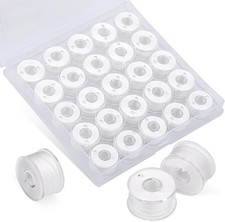 25pcs Thread for Sewing, Embroidery Bobbins, White Prewound Bobbins Size A SA156