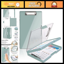 Heavy Duty Clipboard with Storage, 8.5x11 Clear Panel, Side Opening Nursing Fold