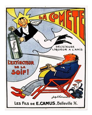 Vintage French Comet Wall Art Poster - Retro Style Decor Home Decor