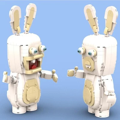 Mocs Bricks Sets Screaming Bunny Rabbit Sculptures Building Toys Set 913 Bricks - Image 1 of 4