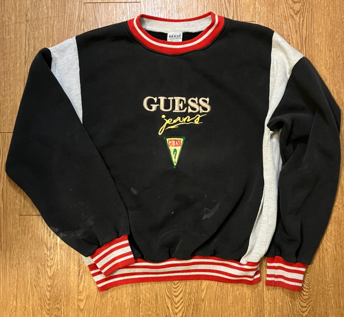 Vintage Guess Jeans Sweatshirt USA Made XL Embroidered Logo | eBay