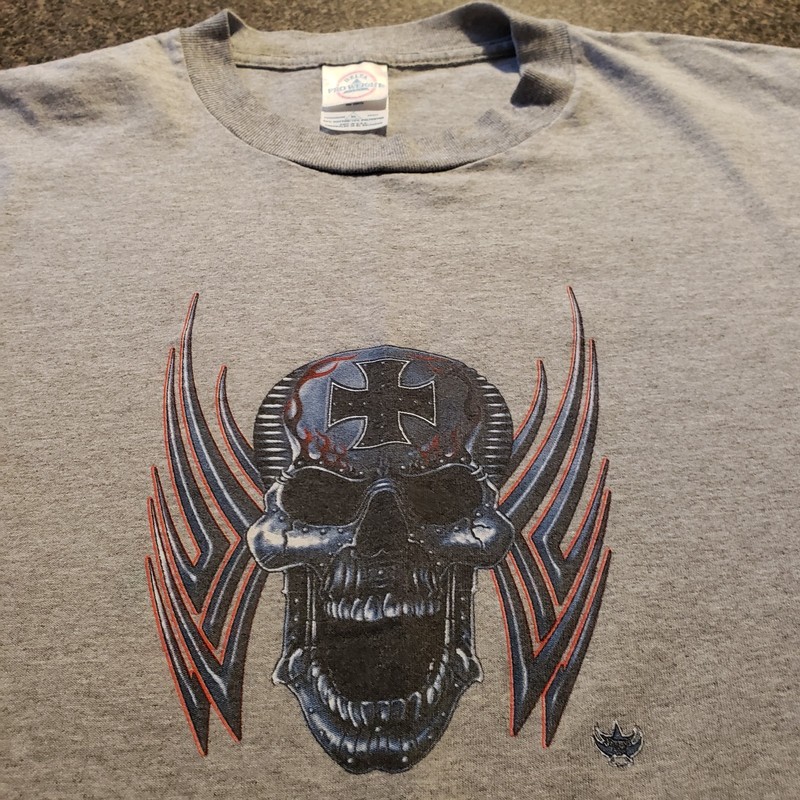 Vintage Motorcycle Graphic T-shirt Live To Ride  Skull Skater Tattoo sleeve hit