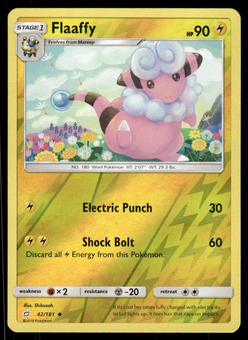 2019 Pokemon Flaaffy Uncommon Team Up 42/181 Reverse Holo DMG