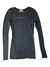 Vintage Y2K Juicy Couture Charcoal Long Sleeve Shirt Women’s M Made in USA 90's