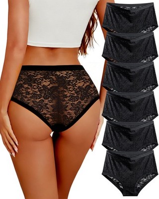 Sth Big High Waisted Underwear Women Sexy Lace Cheeky Panties Soft Full