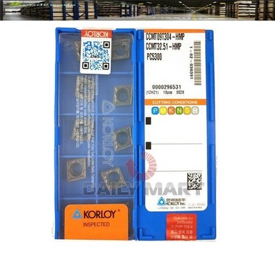 10PCS New In Box KORLOY CCMT09T304-HMP NC3120 CCMT32.51-HMP Carbide Inserts #ff