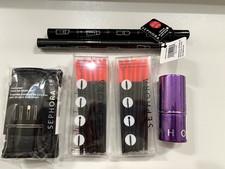 Lote de 6-Sephora Juego de Cepillos de Viaje para Ojos/Rostro, Varita de Rímel Desechable y Varita de Cepillo