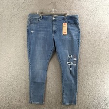 Levi  s 711 Skinny Jeans Womens 24W Mid Rise Distressed Zip Fly Casual Blue NEW