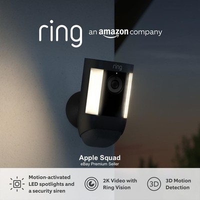 RING SPOTLIGHT CAM PRO 2K AKKU ÜBERWACHUNGSKAMERA SCHWARZ WEISS NEUESTE GEN UVP149 