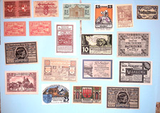 19 Notgeld 1920s Germany Austria Emergency Money Banknotes Uncirculated CR1044