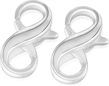 2 Pcs Lobster Clasp 925 Sterling Silver Double Opening Lobster Clasp and Closure