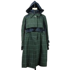 Used Sacai Docking Layered Hybrid Long Coat Size 1 Dark Green