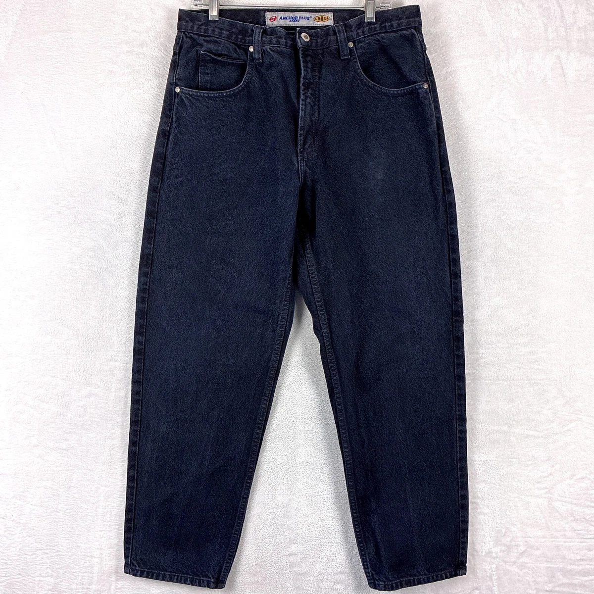 Anchor Blue Black Relaxed Jeans for Men for sale | eBay