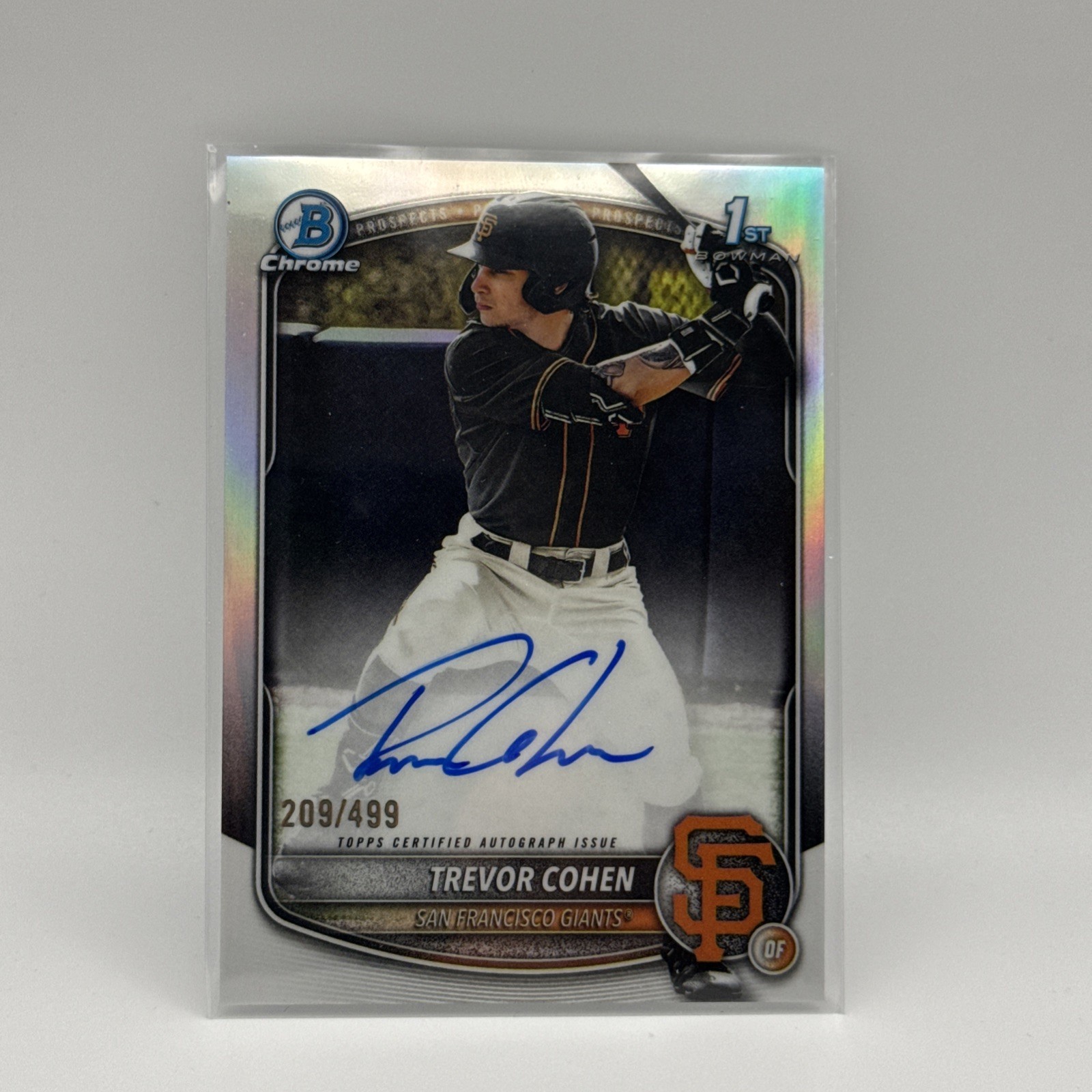 2025 Bowman Draft Trevor Cohen Chrome Auto Refractor 1st Prospect #/499 Giants