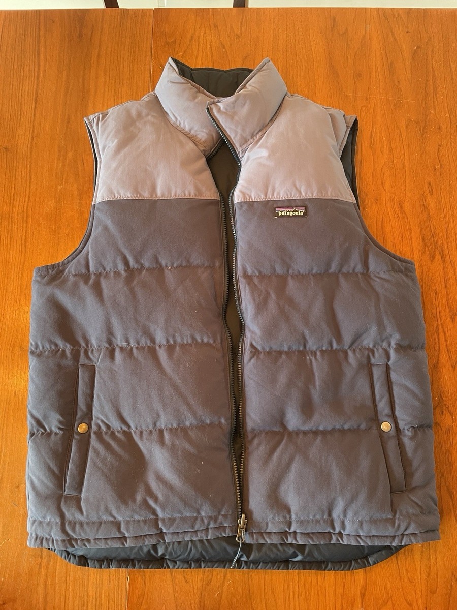 Patagonia Men's Reversible Bivy Down Vest Blue Navy Size Large