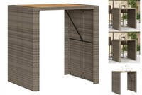 Gartentisch Mit Holzplatte Grau 105X80X110 Cm Polyrattan