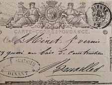 Belgium 1873 Dinant Brussels Carte Correspondance Postcard C7