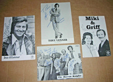 1970s SIGNED PHOTOS: Des O'Connor, Barron Knights, Tony Venner, Miki & Griff