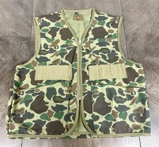 Vtg SafTbak Bird Hunting Vest Camo Camouflage Water Resistant Men's Size Med 