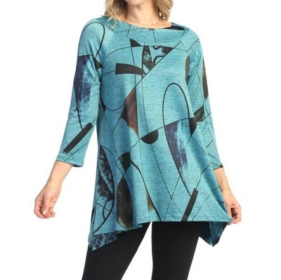 Jess & Jane Raglan Sleeve Slinky Top Teal