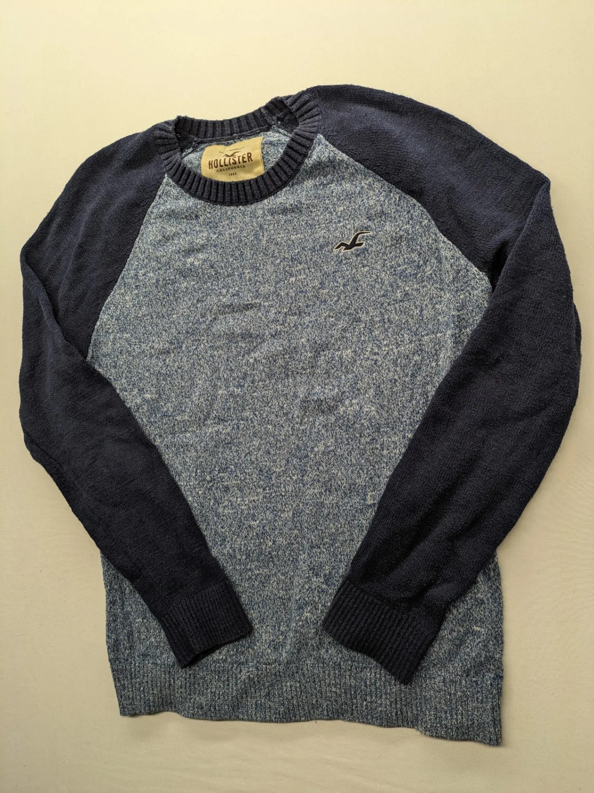 Hollister Herren Pullover Strickpullover Gr S Blau Mehrfarbig Raglan 2155 image 3