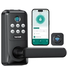 WiFi Smart Lock: Keyless Entry Door Lock with Handle, APP Remote Keypad Finge...
