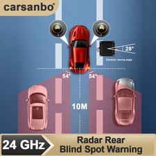 Car 24GHz Radar 32FT Rear Blind Spot Warning Lane Change Assist Kit with LED