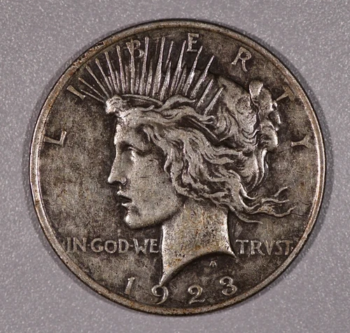 1923-P Peace SILVER One-Dollar Coin, Very Good Condition