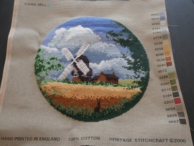 Fertiges Gobelin Bild - CORN MILL Heritage Stitchcraft Design 35 x 35 cm