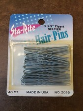  2093 Sta-Rite Hair Pins, 2.5 Inch, Silver, 40 Count