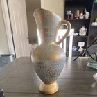 Stangl Art Pottery Gold Blue Brown Glossy Ceramic Pitcher 4053 Trenton NJ