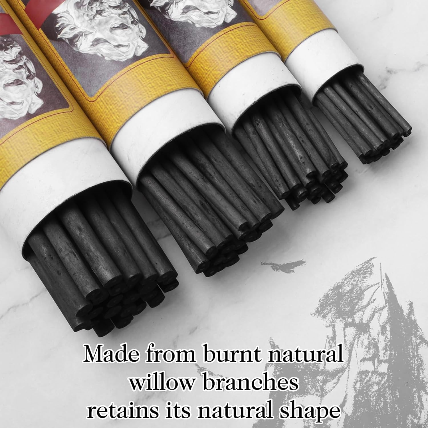 200 Pieces Willow Charcoal Sticks, Willow Charcoal, Soft Black Drawing Charco...