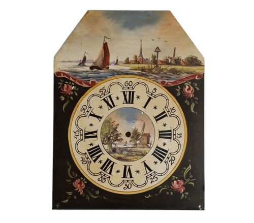 Antico quadrante orologio, orologio olandese a cassa lunga, decorazione tavolo, decorazione quadrante 1890s - Foto 1 di 6