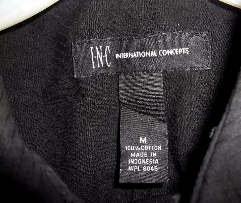 CAMISA DE VESTIR NEGRA PARA HOMBRE INC International Concepts~talla MEDIANA~NUEVA~$75 NUEVA SIN ETIQUETAS Foto 3 de 4