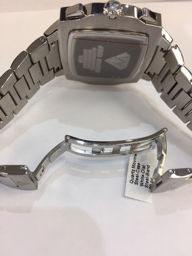 Men Aqua Master Jojo Jojino Joe Rodeo ST.STE Metal Band 51mm Diamond Watch W#354 - Picture 3 of 6