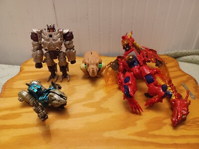 Transformers Beast Wars Lot Of 4 Rhinox Optimus Prime Megatron Vtg Incomple 90s 