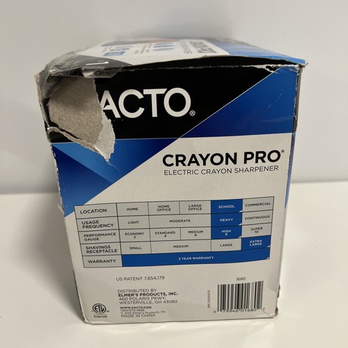 X-ACTO Crayon Pro Electric Crayon Sharpener Crayola Sharpener - New Open Box - Picture 6 of 8