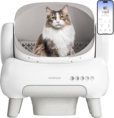 Automatische Katzentoilette mit APP-Steuerung, Sicherheitsschutz, 1 Rolle Abfallsack