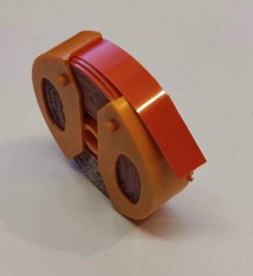 1x TENZA Prägeband 9mm X 5m Orange GLANZ embossing tape Schriftband