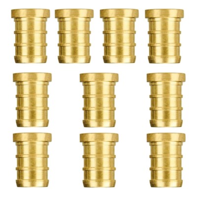 10PCS PEX 3/4 INCH PLUG (END CAP) BARB BRASS CRIMP FITTINGS F1807 (LEAD-FREE)